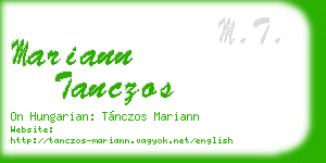mariann tanczos business card