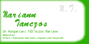 mariann tanczos business card